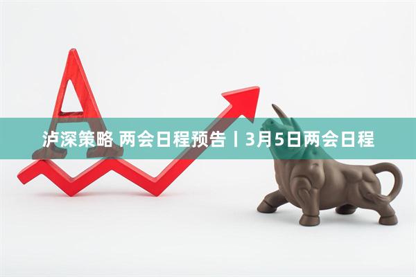 泸深策略 两会日程预告丨3月5日两会日程