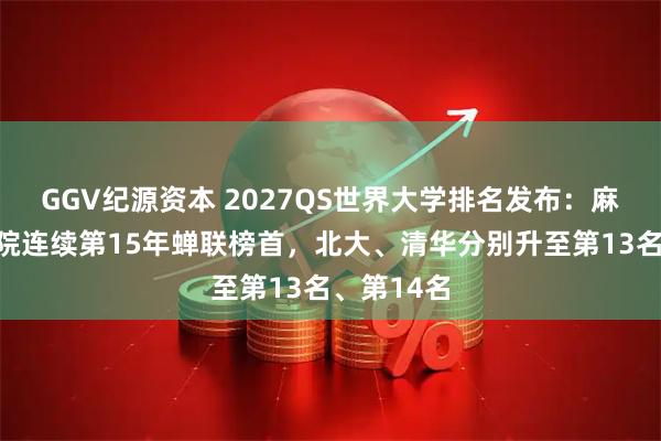 GGV纪源资本 2027QS世界大学排名发布：麻省理工学院连续第15年蝉联榜首，北大、清华分别升至第13名、第14名